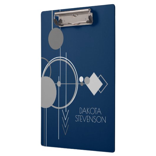 Art Tattoos Line | Navy Blue Gray Custom Branding Klemmbrett (Links)