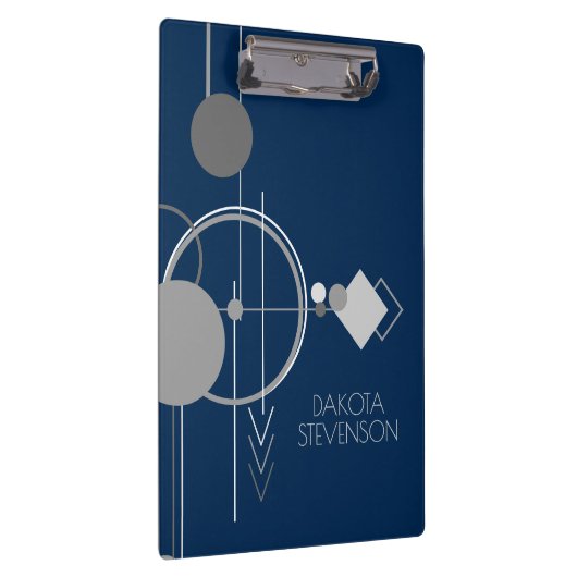 Art Tattoos Line | Navy Blue Gray Custom Branding Klemmbrett (Rechts)