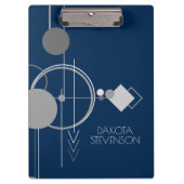 Art Tattoos Line | Navy Blue Gray Custom Branding Klemmbrett (Vorderseite)