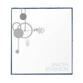 Art Tattoos Line | Navy Blue Gray Custom Branding Notizblock