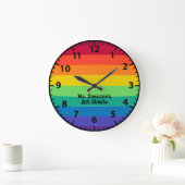 Art Teacher Art Studio Künstler Moderne Rainbow Cl Große Wanduhr (Zuhause)