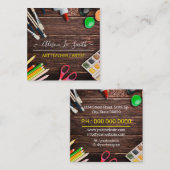 Art teacher, Artist, Hand Made Quadratische Visitenkarte (Vorne/Hinten)