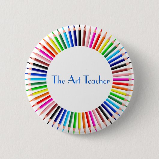 Art Teacher Button, Stifte, Geschenk für Lehrer Button (Vorderseite)