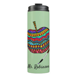Art Teacher Colorful Apple Thermosbecher