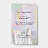 Art Teacher Custom Foto ID Abzeichen Künstler Ausweis (Back)