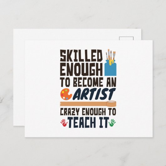 Art Teacher Funny Skills Crazy Postkarte (Vorne/Hinten)