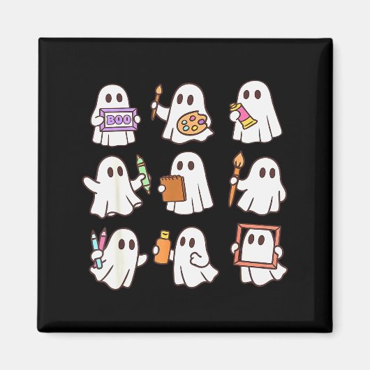 Art Teacher Ghost Halloween Artists Painter Teache Magnet (Vorne)
