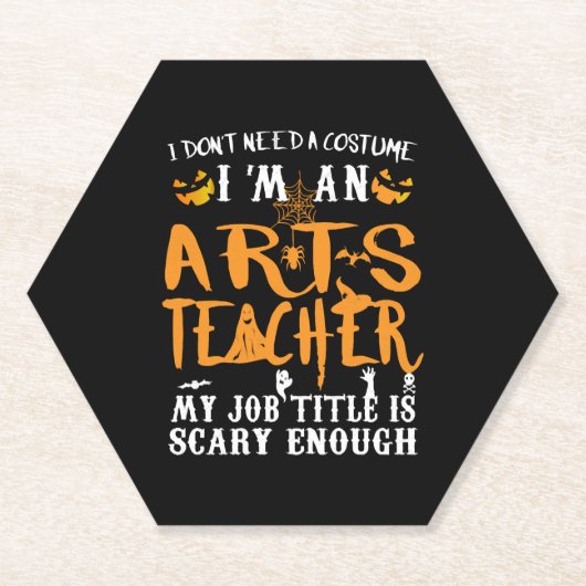 Art Teacher Halloween Funny Kostüm Untersetzer (Vorderseite)