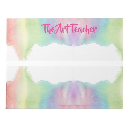 Art Teacher Note Pad, Wasserfarben, Lehrergeschenk Notizblock (Vorderseite)