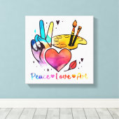 Art Teacher Peace Liebe Art für Künstler und Maler Leinwanddruck (Insitu (Holzboden))
