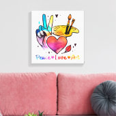 Art Teacher Peace Liebe Art für Künstler und Maler Leinwanddruck (Insitu (Wohnzimmer))