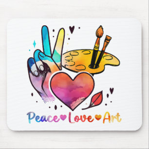 Art Teacher Peace Liebe Art für Künstler und Maler Mousepad