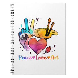 Art Teacher Peace Liebe Art für Künstler und Maler Notizblock