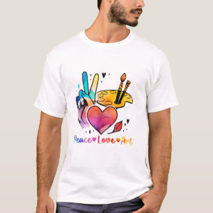 Art Teacher Peace Liebe Art für Künstler und Maler T-Shirt