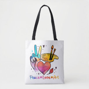 Art Teacher Peace Liebe Art für Künstler und Maler Tasche