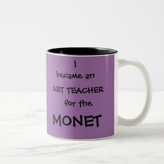 Art Teacher Tasse, Monet, Geschenk für Lehrer Zweifarbige Tasse (Rechts)