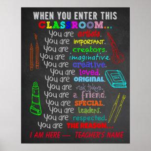 Art Teacher - Wenn Sie diese Klassenregeln eingebe Poster