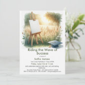 Art Theme Graduation Party Invitation Einladung (Stehend Vorderseite)