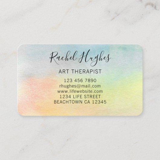 Art Therapeut farbenfrohe Sonnenblume Visitenkarte (Rückseite)