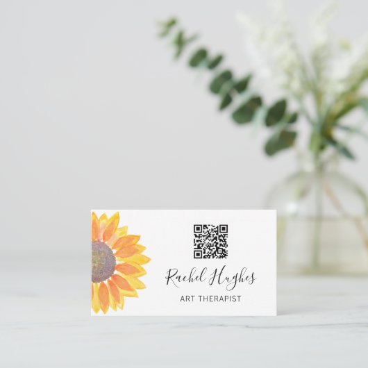 Art Therapeut QR Code Business Card Visitenkarte (Stehend Vorderseite)