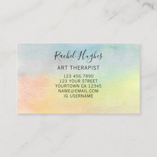 Art Therapeut QR Code Sonnenblume Visitenkarte (Rückseite)