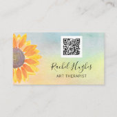 Art Therapeut QR Code Sonnenblume Visitenkarte (Vorderseite)