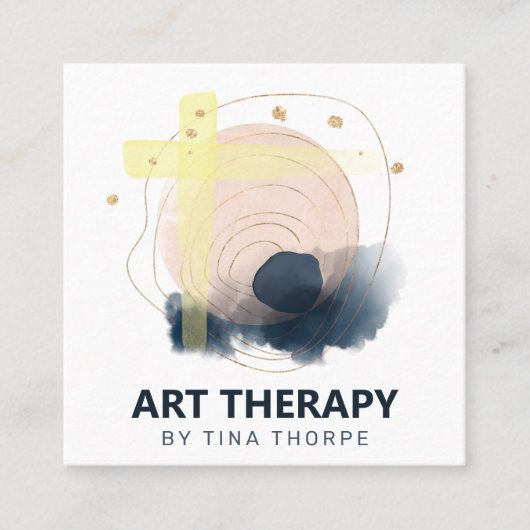 Art Therapy Abstrakt Square Business Card Quadratische Visitenkarte (Vorderseite)