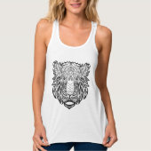 Art-Tiger-Kopf Tank Top (Vorderseite)