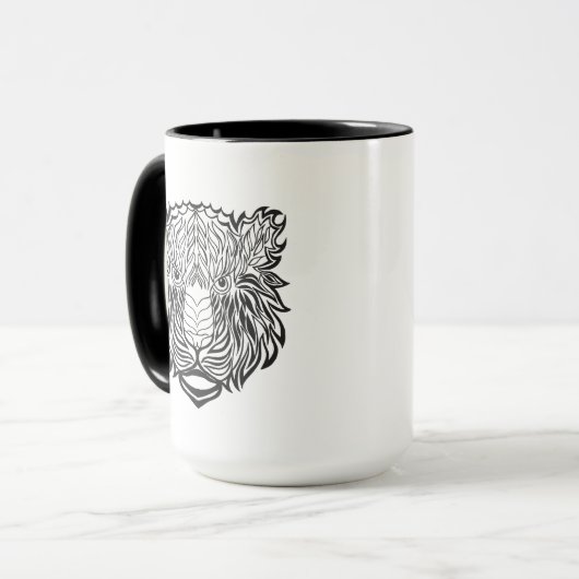 Art-Tiger-Kopf Tasse (Vorderseite Links)