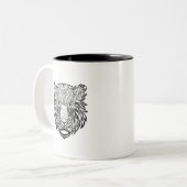 Art-Tiger-Kopf Zweifarbige Tasse (Vorderseite Links)