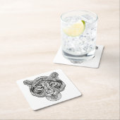 Art-Tiger Rechteckiger Pappuntersetzer (Vor Ort)