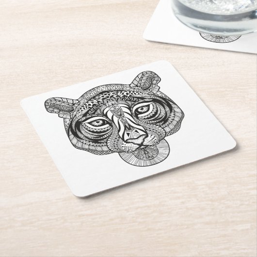 Art-Tiger Rechteckiger Pappuntersetzer (angewinkelt)