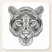 Art-Tiger Rechteckiger Pappuntersetzer (Vorderseite)