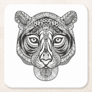 Art-Tiger Rechteckiger Pappuntersetzer
