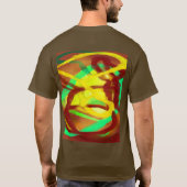 Art Top-Design mit braunen gelben T-Shirt (Rückseite)