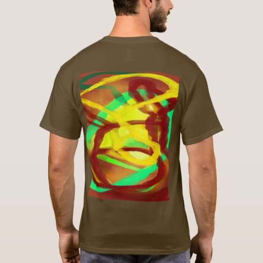 Art Top-Design mit braunen gelben T-Shirt (Rückseite)