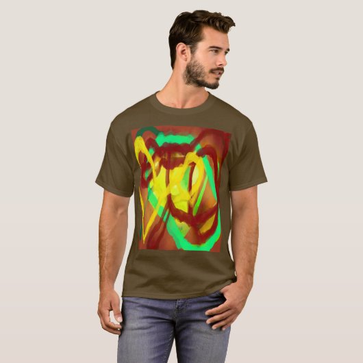 Art Top-Design mit braunen gelben T-Shirt (Vorne ganz)