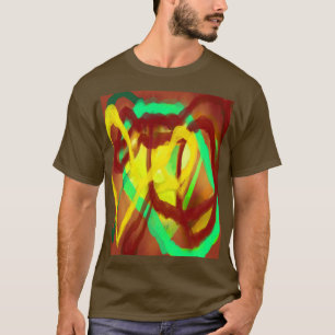 Art Top-Design mit braunen gelben T-Shirt
