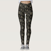 Art Tree Gold Holiday Christmas Black Leggings (Vorderseite)