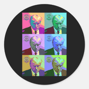 Art Trump Mugshot Runder Aufkleber
