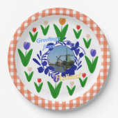 Art-Tulpe-Blumenmuster Hollands Delftware Pappteller (Vorderseite)