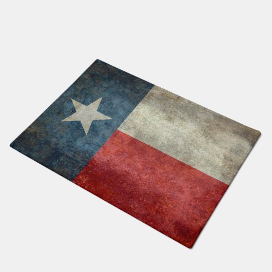 Art-Türmatte der Texas-Staatsflagge Vintage retro Fußmatte (Schrägansicht)