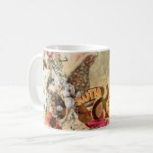 Art Vintag Sugar Skull Blume Kaffeetasse (Vorderseite Links)