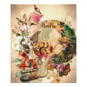 Art Vintage Blume Fotodruck