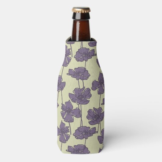 Art Vintage Blumenmuster Hintergrund Flaschenkühler (Flaschenvorderseite)