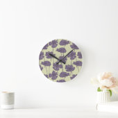 Art vintage floral pattern background runde wanduhr (Zuhause)