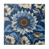 Art Vintages Sonnenblumenmuster Fliese (Vorderseite)