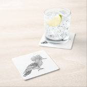 Art-Vogel Rechteckiger Pappuntersetzer (Vor Ort)