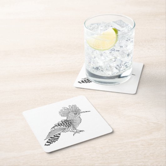 Art-Vogel Rechteckiger Pappuntersetzer (Vor Ort)