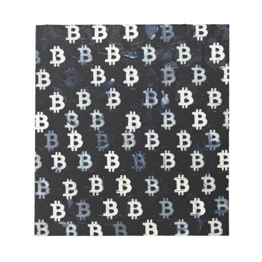 Art von Bitcoin (BW #7) Ölgemälde Notizblock (Vorderseite)